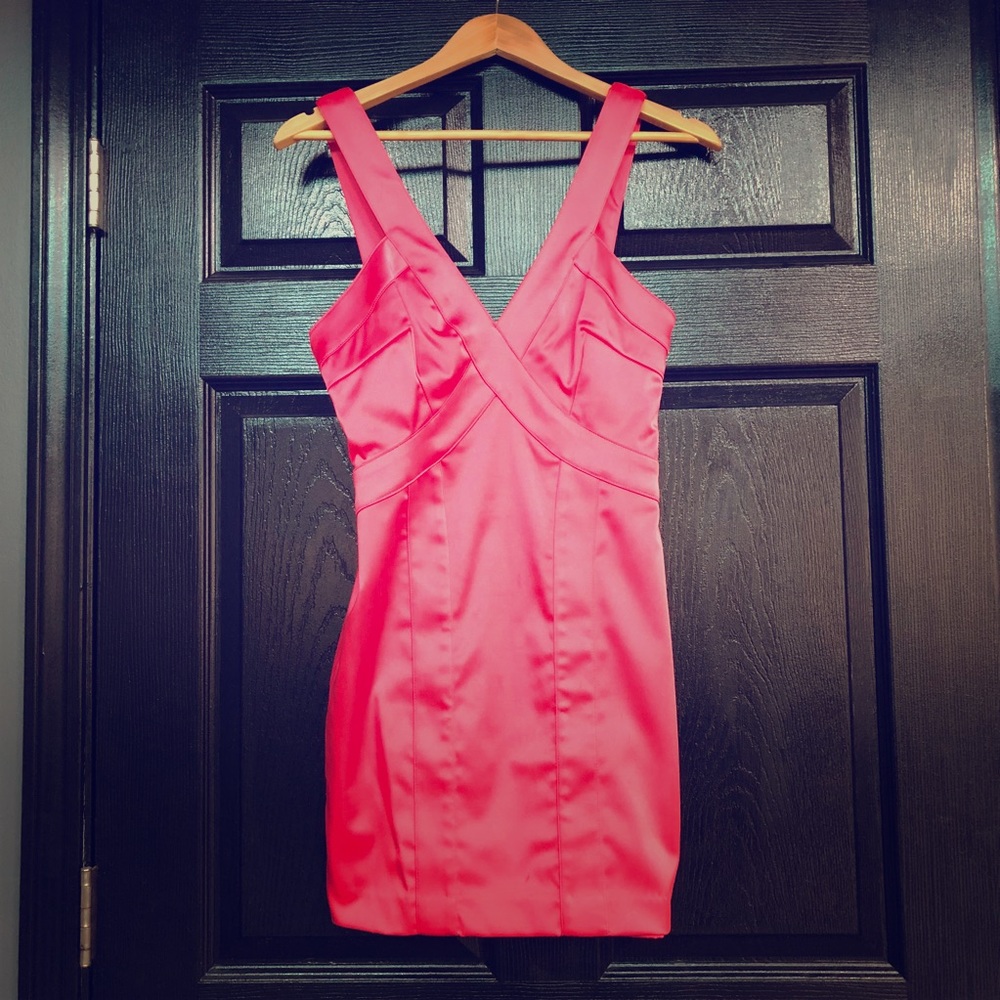 Hot pink Bebe mini cocktail dress! Worn once!